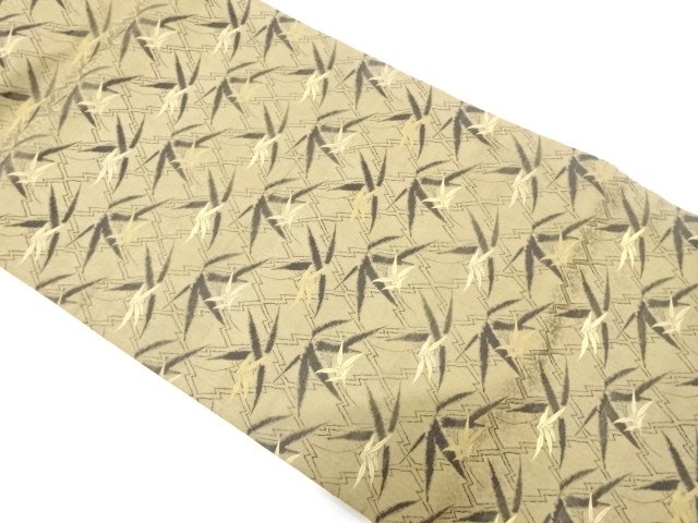 JAPANESE KIMONO / ANTIQUE NAGOYA OBI / SILK / WOVEN BAMBOO GRASS